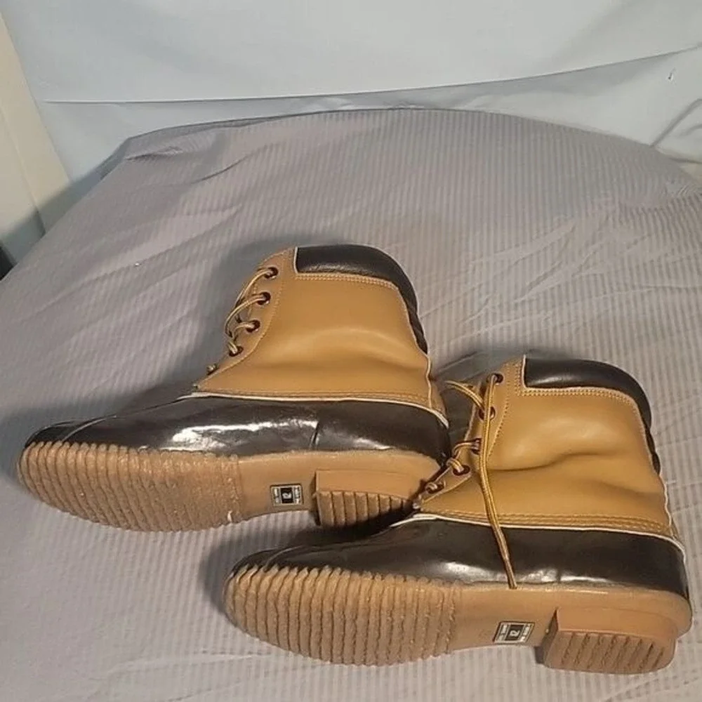 THINSULATE Duck Boots Insulated Ankle Tan Brown Waterproof Winter Snow‎ Rain 12